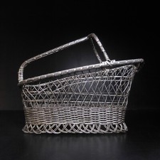 N23.59 Silver Metal Stainless Steel Art Deco Table Handmade France Bottle Holder