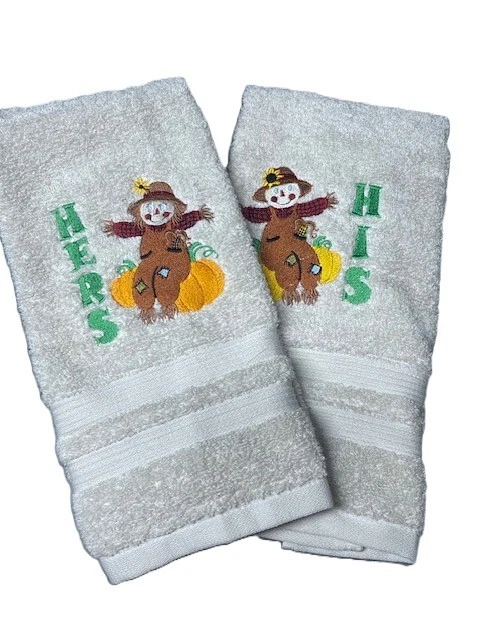Juego de toallas de mano de baño His Hers Scarcrow Fall Foto 4 de 4