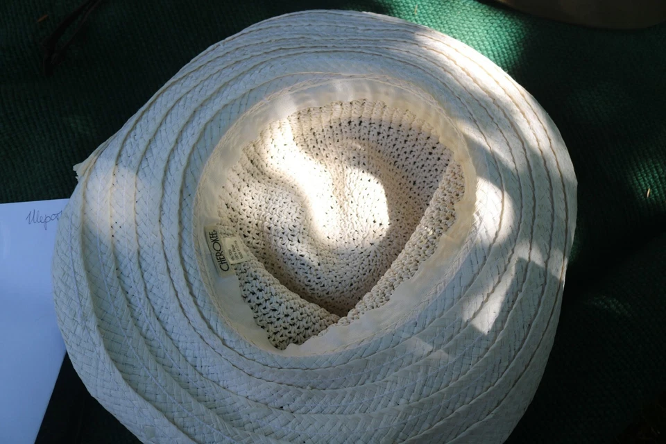 Sombrero floppy Cherokee para mujer Sun Panamá ala ancha 100 % papel blanco Foto 4 de 4