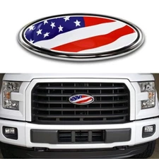 9inch For Ford F150 Expedition Emblem US Flag Front Grille Decal Tailgate Badge