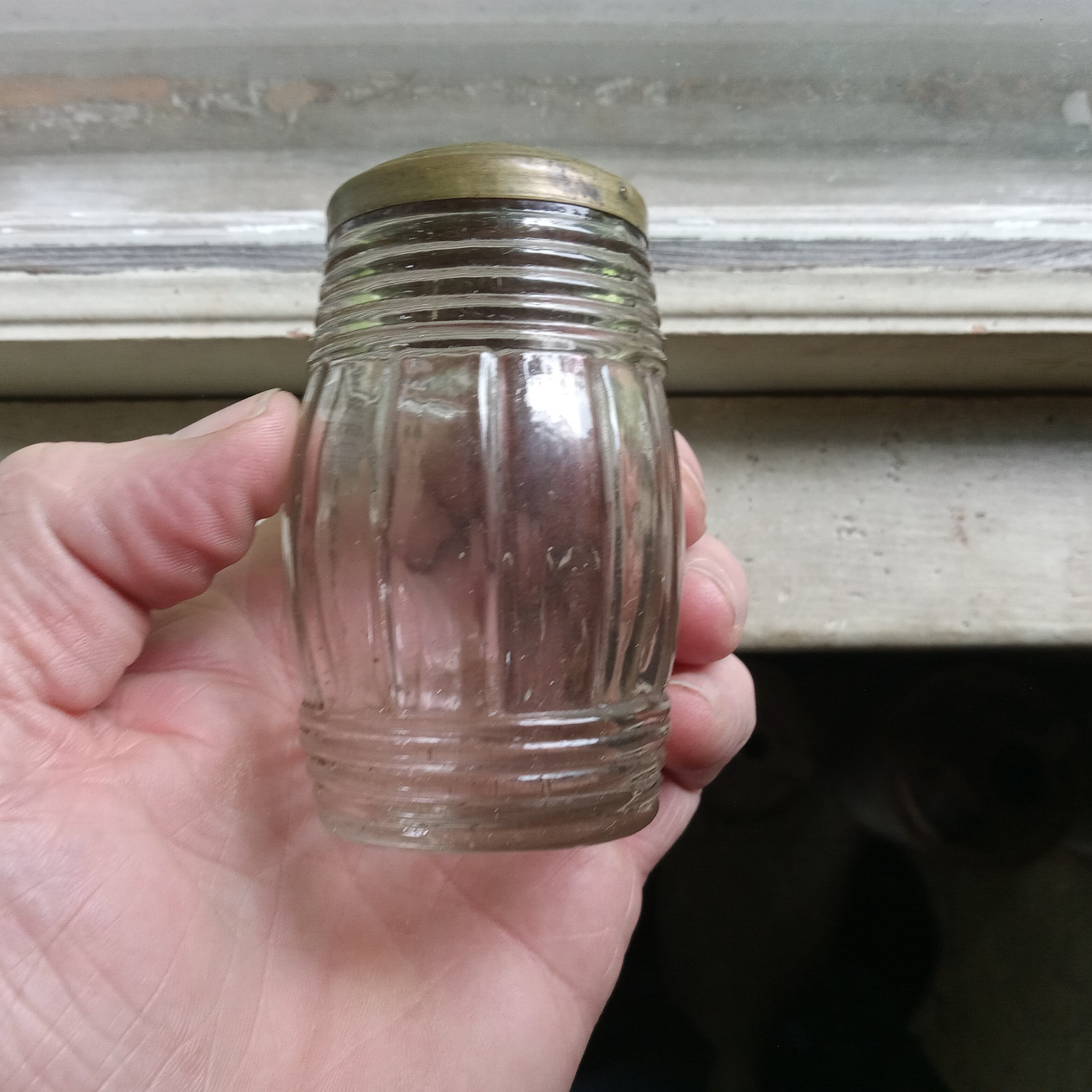1860s R&GA WRIGHT PHILADA EMB BARREL FIGURAL BOTTLE &RARE EM