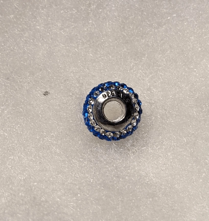 Nuevo abalorio Pandora de diamantes de imitación a rayas azules y blancas - ¡¡HERMOSO!!! Foto 3 de 3