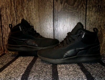 Puma Sneakers Mens 8 Black Seasons Explore High-Top Faux Fur PURETEX- #372260-01