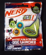 NERF Glow in the Dark Disc launcher 2 mystery discs blind bag sealed