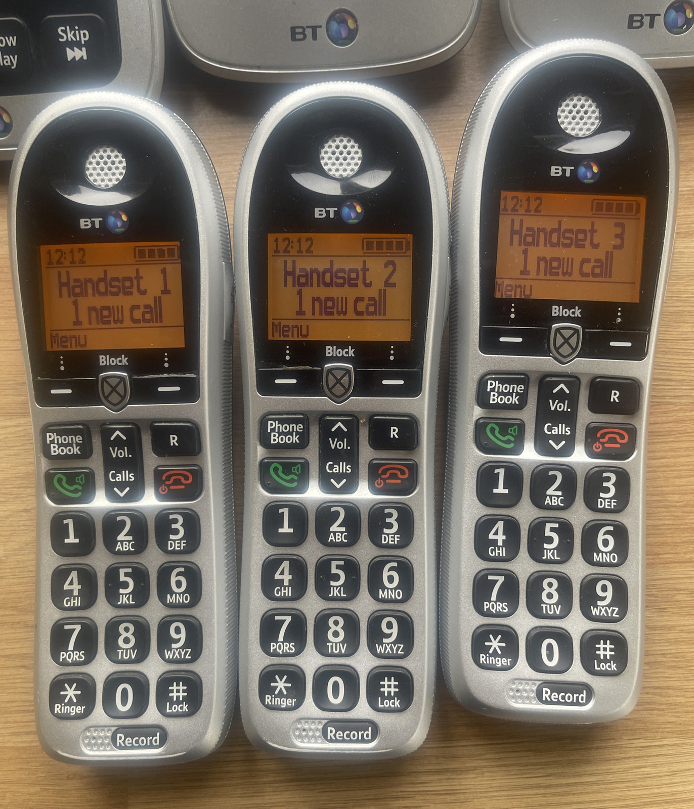BT 4600 Cordless Phones with Answering Machine 3 Pieces Big Button Call