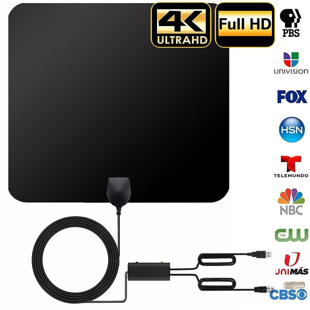 Antenna TV Interna Amplificata 2025 - Ricezione 4K/1080p, 360&deg;, Con Base Magnetica, Cavo 3m