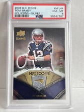 2008 UD Icons #NFL44 Tom Brady NFL Icons Silver /799 PSA 8 NM-MINT SB MVP!!