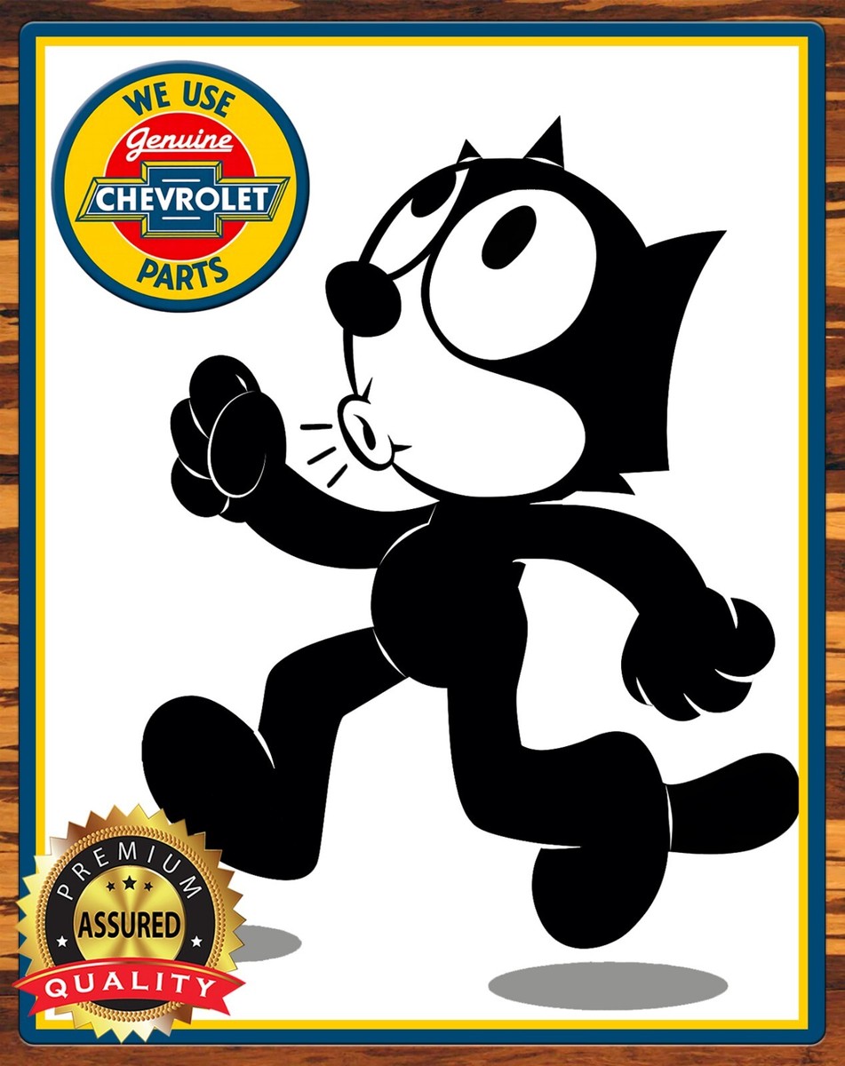Felix The Cat - Genuine Chevrolet Service - Metal Sign 11 x