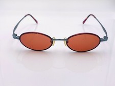 Vintage Golden Eye Red Blue Metal Oval Sunglasses FRAMES ONLY