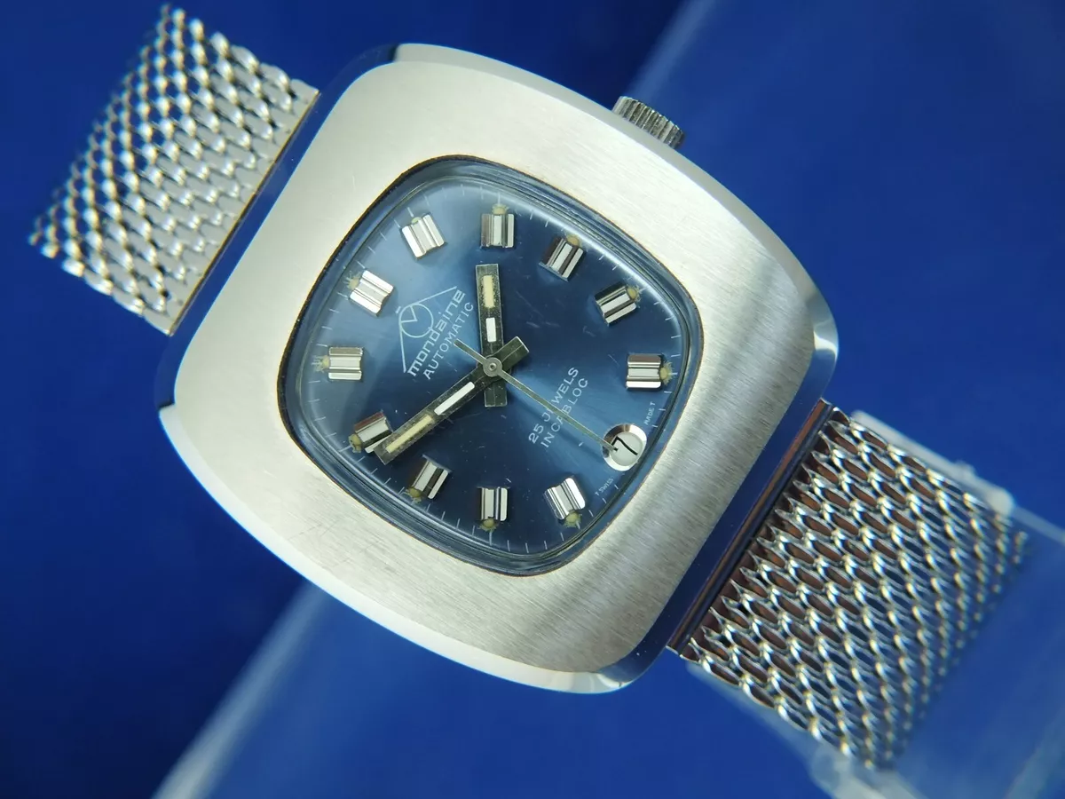 Mondaine Automatic Watch Swiss 25 Jewel AS 1903 Watch NOS 1980S