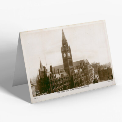 GREETING CARD - Vintage Lancashire - The Town Hall, Albert Square, Manchester