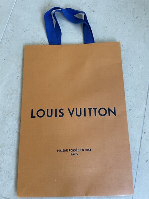 Louis Vuitton Papier Tüte Verpackung Geschenk Tasche orange blau 36x25x11 cm