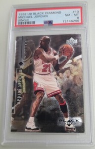 MICHAEL JORDAN 1998 UD Black Diamond #10 Single PSA 8