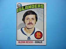 1976/77 O-PEE-CHEE NHL HOCKEY CARD #250 GLENN RESCH VGEX AUTO AUTOGRAPH OPC