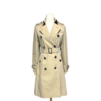 BURBERRY｜COATS (Checked Trench Coat (8094940)) Burberry Cotton Trench Coat - Beige - Women | 8094940