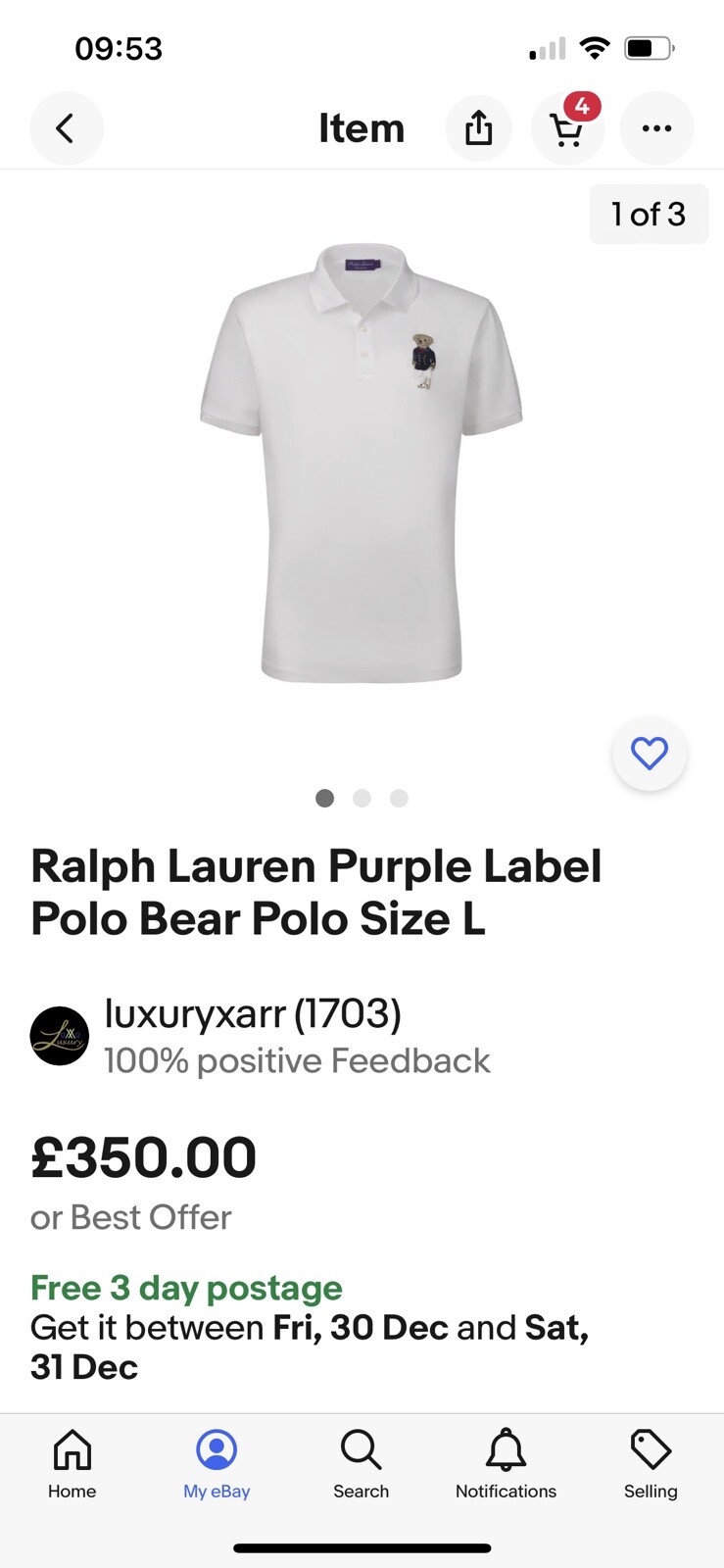 Ralph Lauren Purple Label Polo Bear Polo Size XL RRP £370. image 8