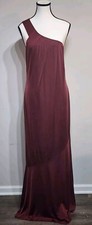 NWT Lovers and Friends Jocelyn Gown Sz M One Shoulder Burgundy Formal Evening 