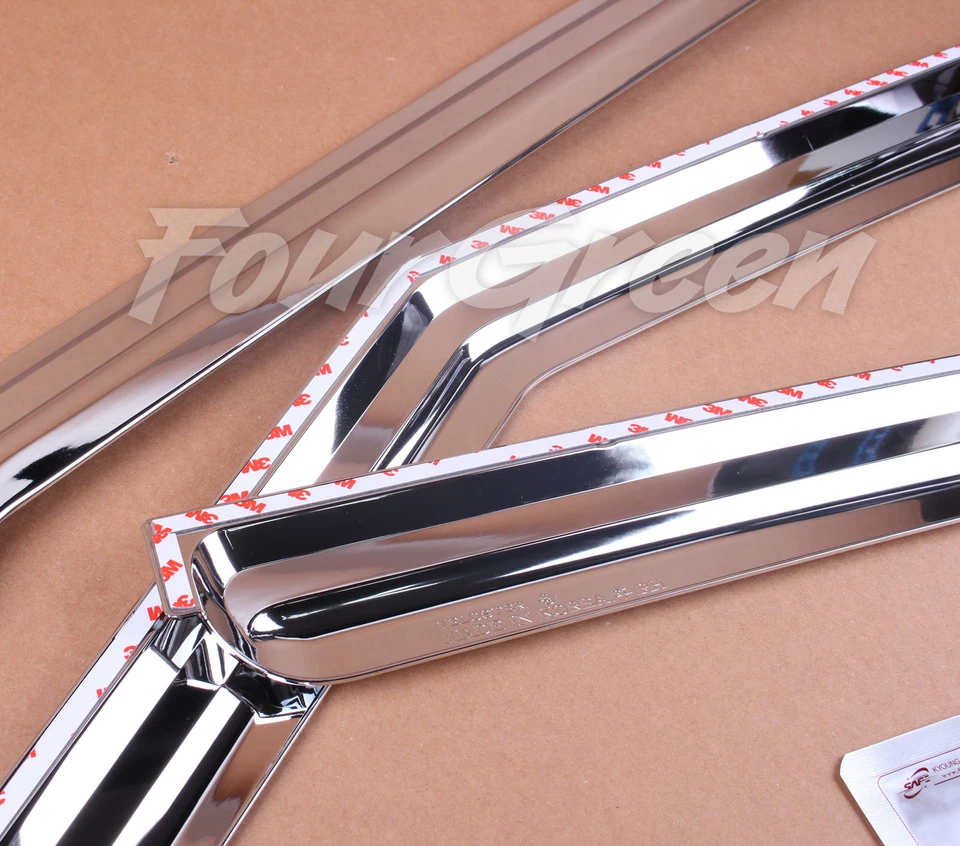 Protector deflector de lluvia para visera de ventilación de ventana cromada para Hyundai 2011-2017 Veloster Foto 2 de 4