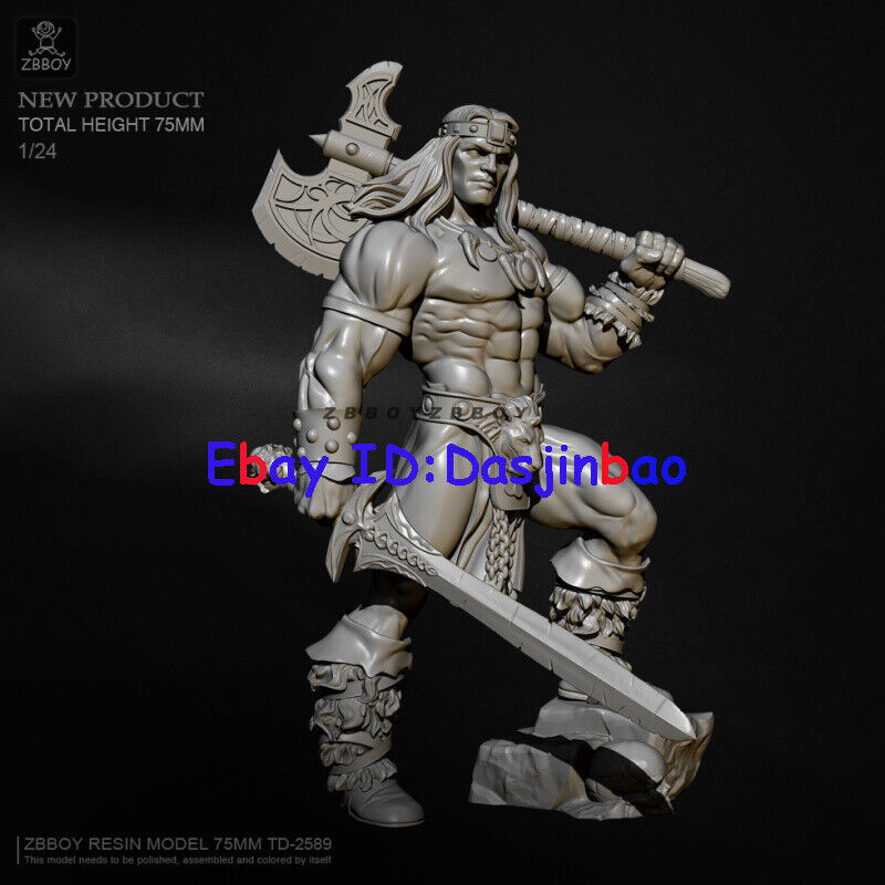 Conan Barbarian Unpainted 1/24 Resin Figure Model Kit Unassembled GK 75MM