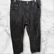 VINTAGE Levis 505 Jeans Mens 34 38 x34 30 Black Straight Leg Denim Red Tab