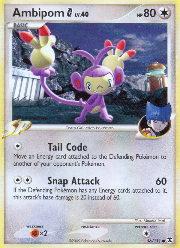 Ambipom G Rising Rivals 56 Reverse Holo Pokemon Card LP