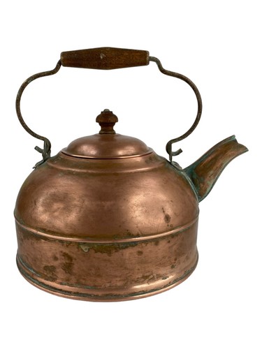 VTG Revere Ware Rome, NY Copper Kettle Wooden Handle & Knob