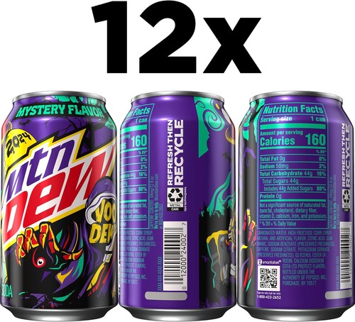 ENVÍO GRATUITO - MOUNTAIN DEW VOO DEW PAQUETE DE 12 LATAS Soda Pop Vew Doo 2024 - Imagen 3 de 3