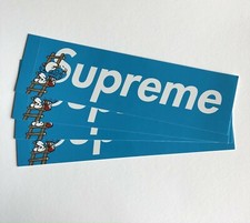 Supreme Smurfs Box Logo Sticker Blue 100% Aut...