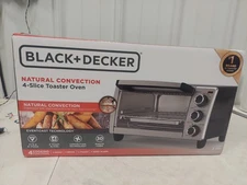 Black + Decker 4-Slice Toaster Oven Black and Silver TO1756SB - NEW #2964