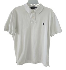 Polo Ralph Lauren Men's Slim Fit White Polo Shirt W. Blue Pony Logo Size Large