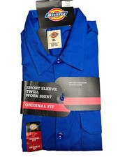 dickies mens size XL royal blue button down 1574 premium twill work shirt new