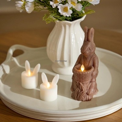 3D Druck Deko Ostern Hase Kerze Realistisch Kerze Leuchten Deko Akzent