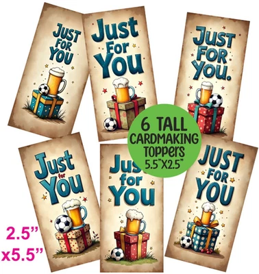 WEDDING WISHES UK 6 TALL Card Toppers Male Beer Gifts Vintage CRAFTS/Tags/Bookmarks/Cardmaking