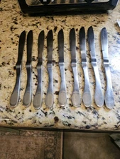 Lot Of 9 - Knork ORIGINAL MATTE Stainless Steel Flatware 9" Dinner KNIVES only
