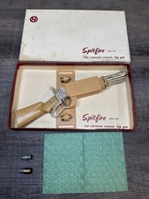 Complete Vtg 1950s Nichols Spitfire Cap Gun Original Box Belt Clip Caps Bullets