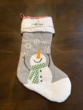 Pottery Barn Kids Snowman Stocking  Mom  