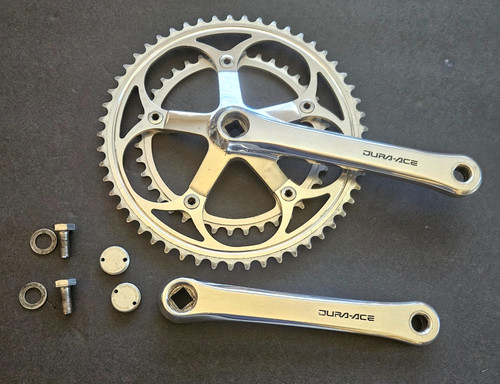 Shimano Dura Ace Double Crankset, FC-7400, 175mm, 53/39, Polished, VGC