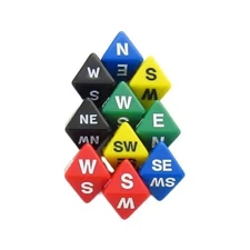 Assorted Compass Dice D8 15mm (19/32in) Pack of 10 Koplow Games