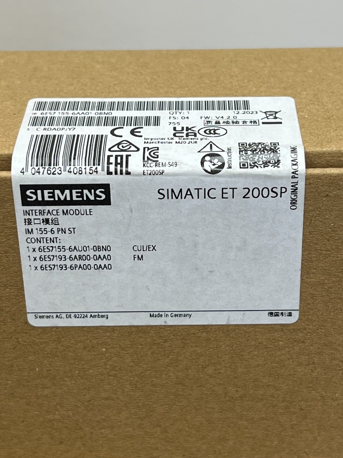 Siemens Simatic ET200SP Interface Module (6ES7155-6AA01-0BN0)