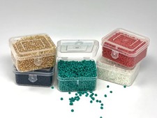 Glass 2-3mm Seed Beads 5 Colors 200 grams 5 Flip Top Plastic Storage Boxes 9