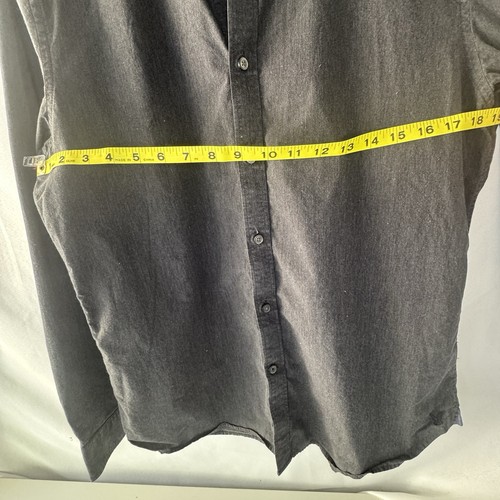 American Eagle Outfitters Shirt Men's Large Black Charcoal Slim Fit Button-Down - Picture 3 of 6
