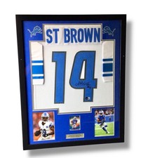 Framed Amon-Ra St. Brown Autographed Jersey w/ Beckett Authentication & RC Sport