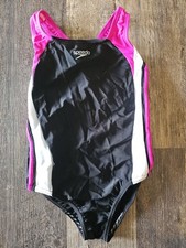 Speedo Girls Swim Suit, Black, Pink, Blue, Sz 14
