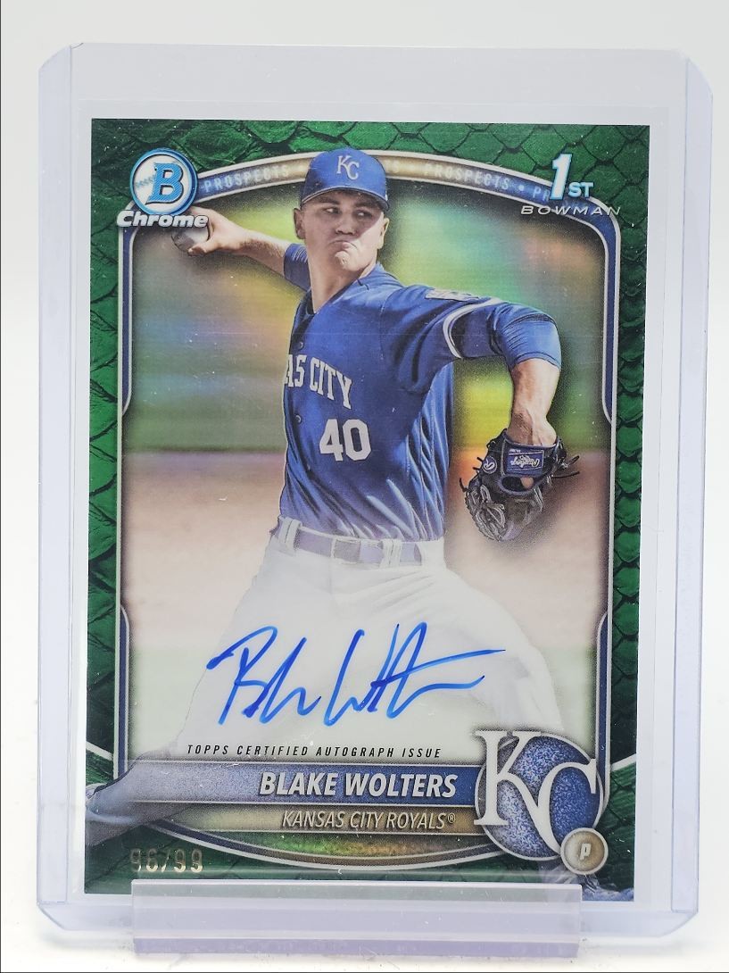 BLAKE WOLTERS 2025 BOWMAN CHROME 1ST GREEN REPTILIAN REFRACTOR AUTO /99 Q3917