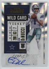 2020 Panini Contenders Wild Card Ticket Ben DiNucci #217 Rookie Auto RC 0it8. rookie card picture