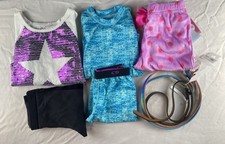 7 Piece Girls Casual Long Sleeve Shirt, Belts & Pants Clothing Lot Size S 6-7