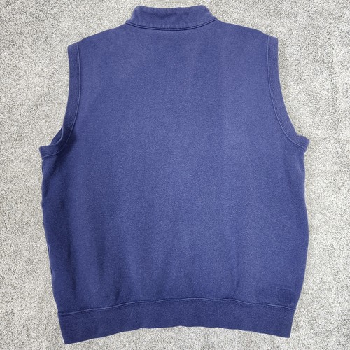PETER MILLAR Mens Size L Blue Quarter Zip Sweater Vest Cotton Villanova Wildcats - Picture 6 of 8