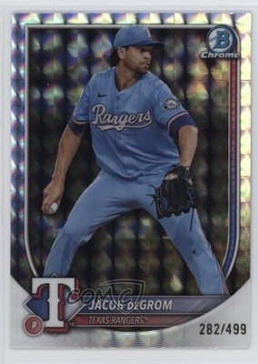 2025 Bowman Chrome Geometric Refractor 282/499 Jacob deGrom #47 16e6