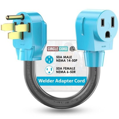 CircleCord Welder Adapter Cord, NEMA 1450P Male to 650R Female, 50 Amp Welder...