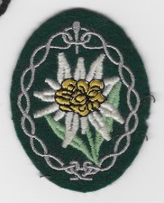 WW2 German Army Gebirgsj&auml;ger Mountain Troops Edelweiss Patch
